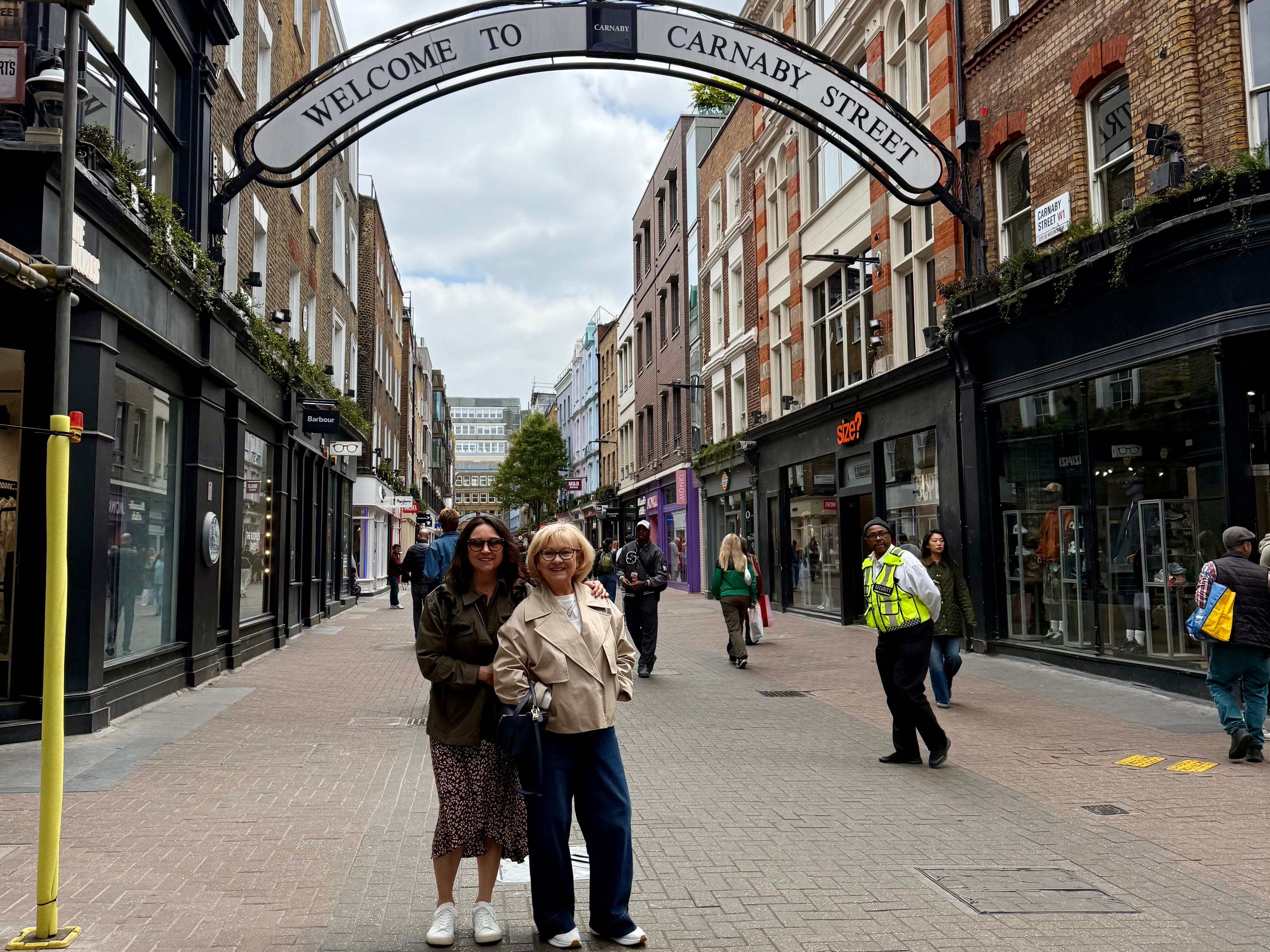 The author and her mom on Carnaby Street in London.