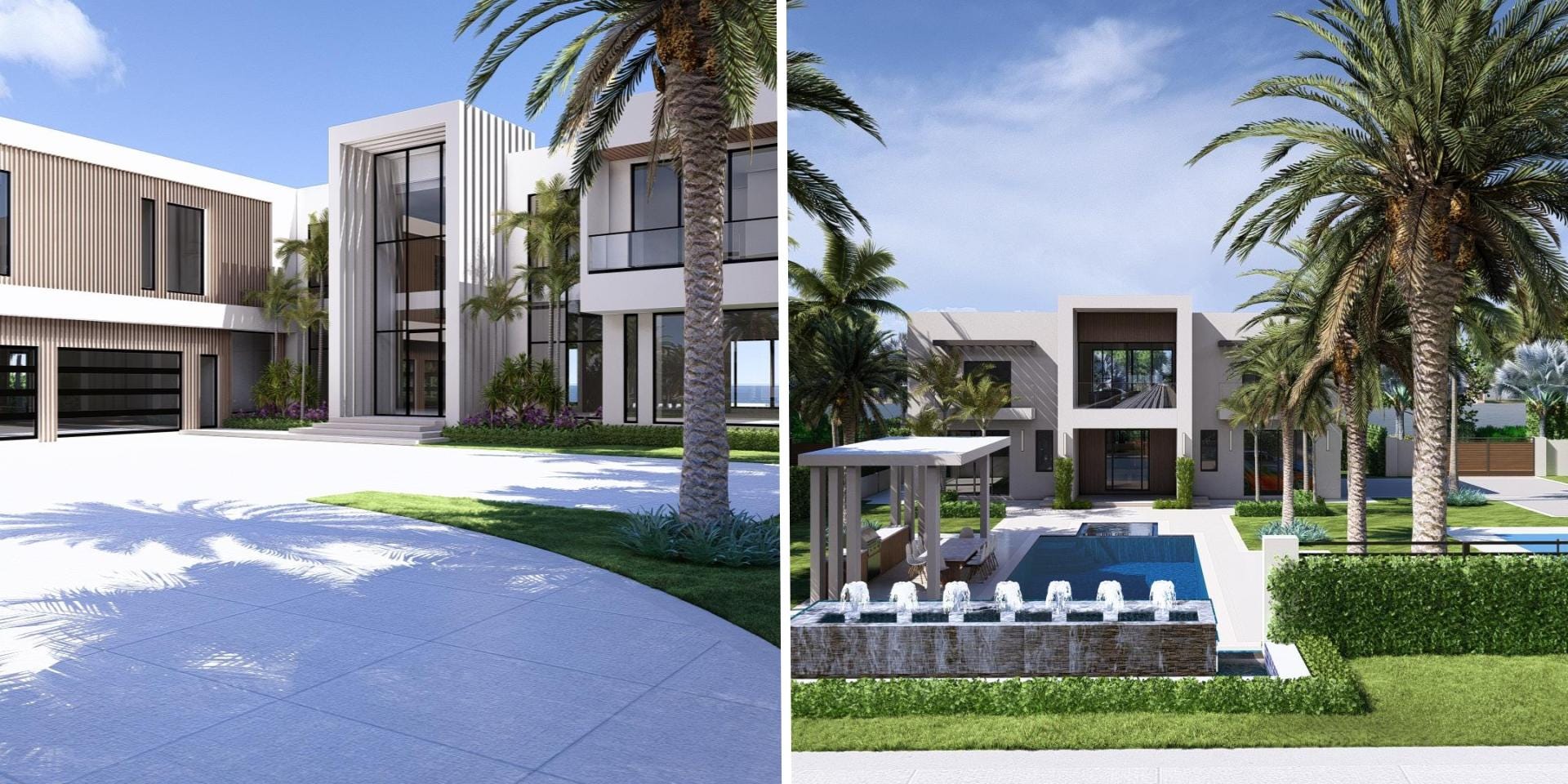 The driveway and backyard of the home at 1140 S. Ocean Boulevard.