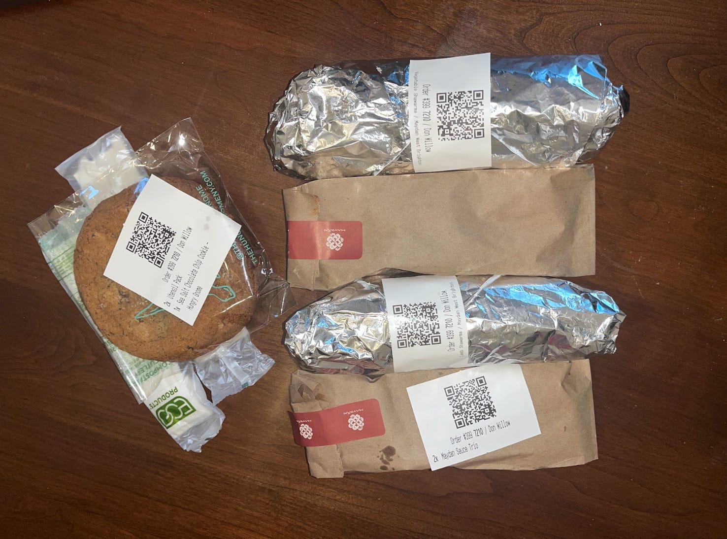 The author's Wonder order unpacked from its bag