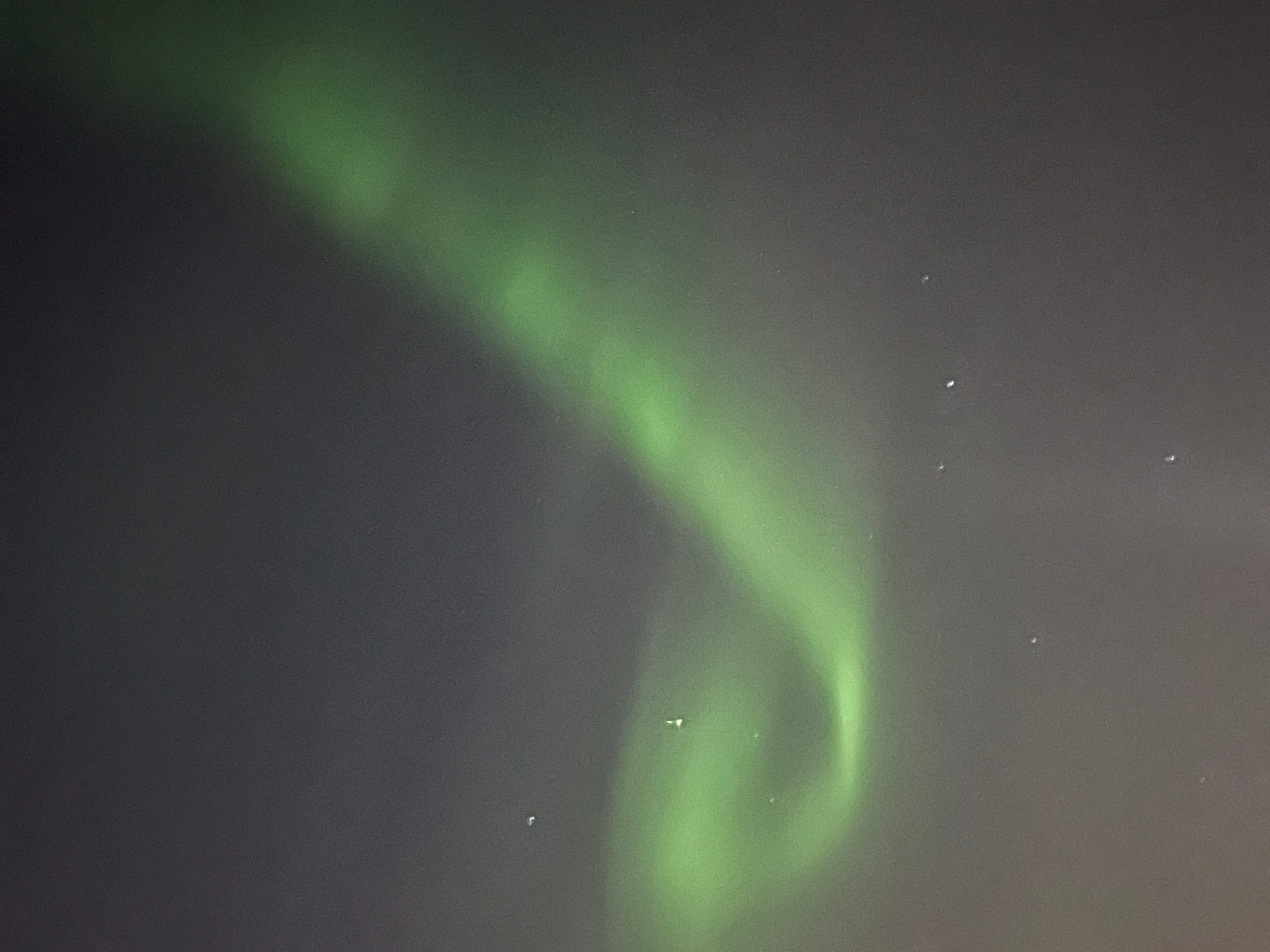 The northern lights in the night sky.
