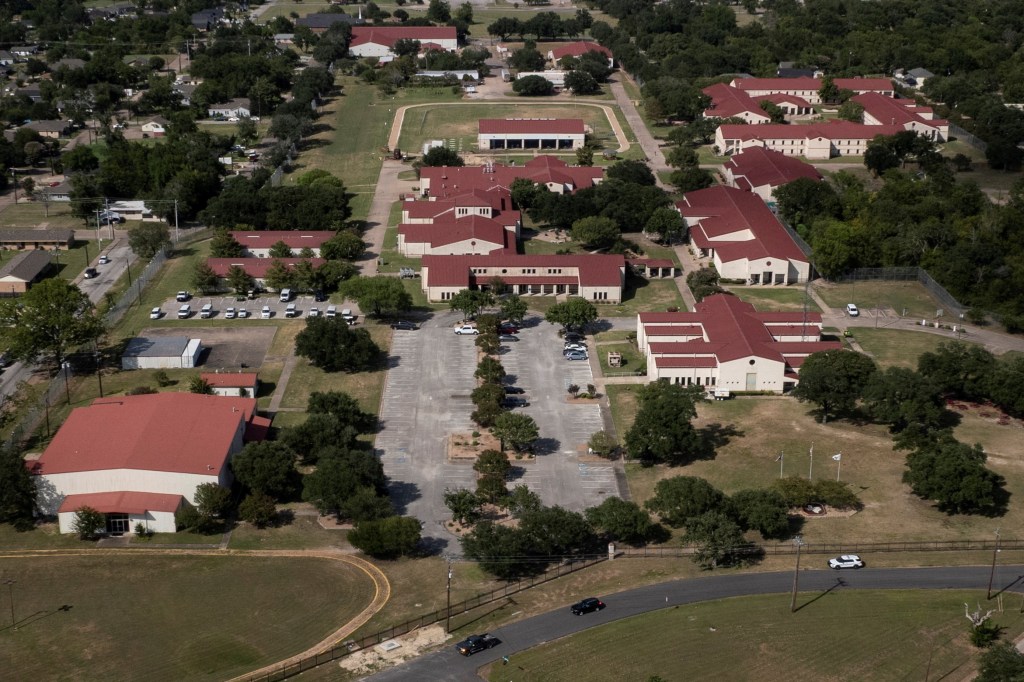 Aerial view of the Federal Prison Camp in Bryan, Texas.