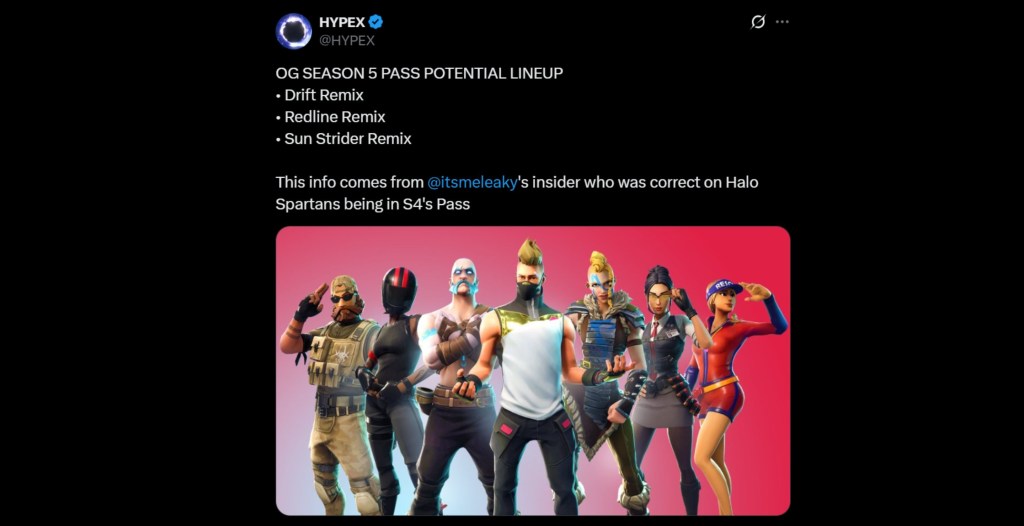 HypeX Fortnite Chapter 6 OG Season 5 Battle Pass Leaks