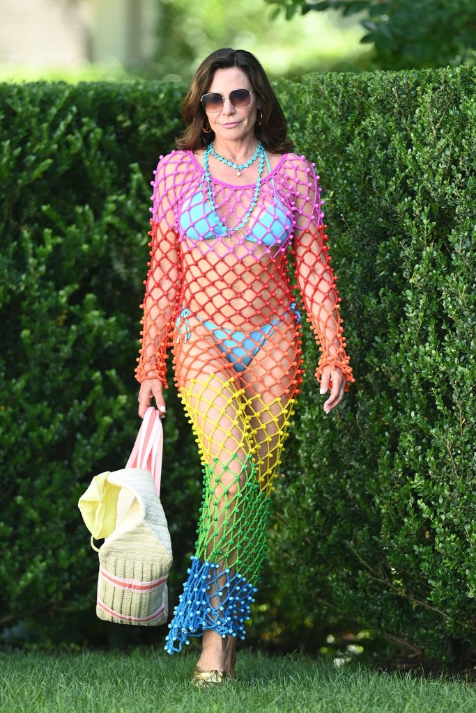 Luann de Lesseps embraces a rainbow look while out in Sag Harbor, New York.