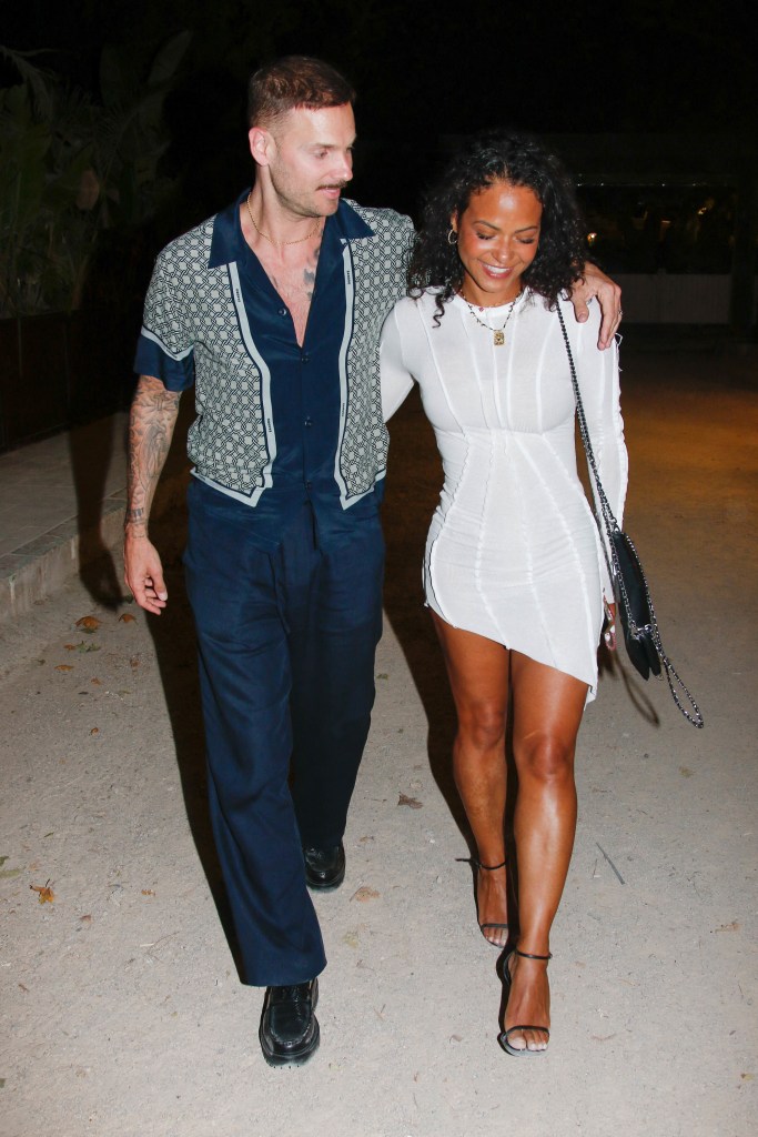Matt Pokora and Christina Milian celebrate their 8 year anniversary at Nao restaurant in Saint Tropez.