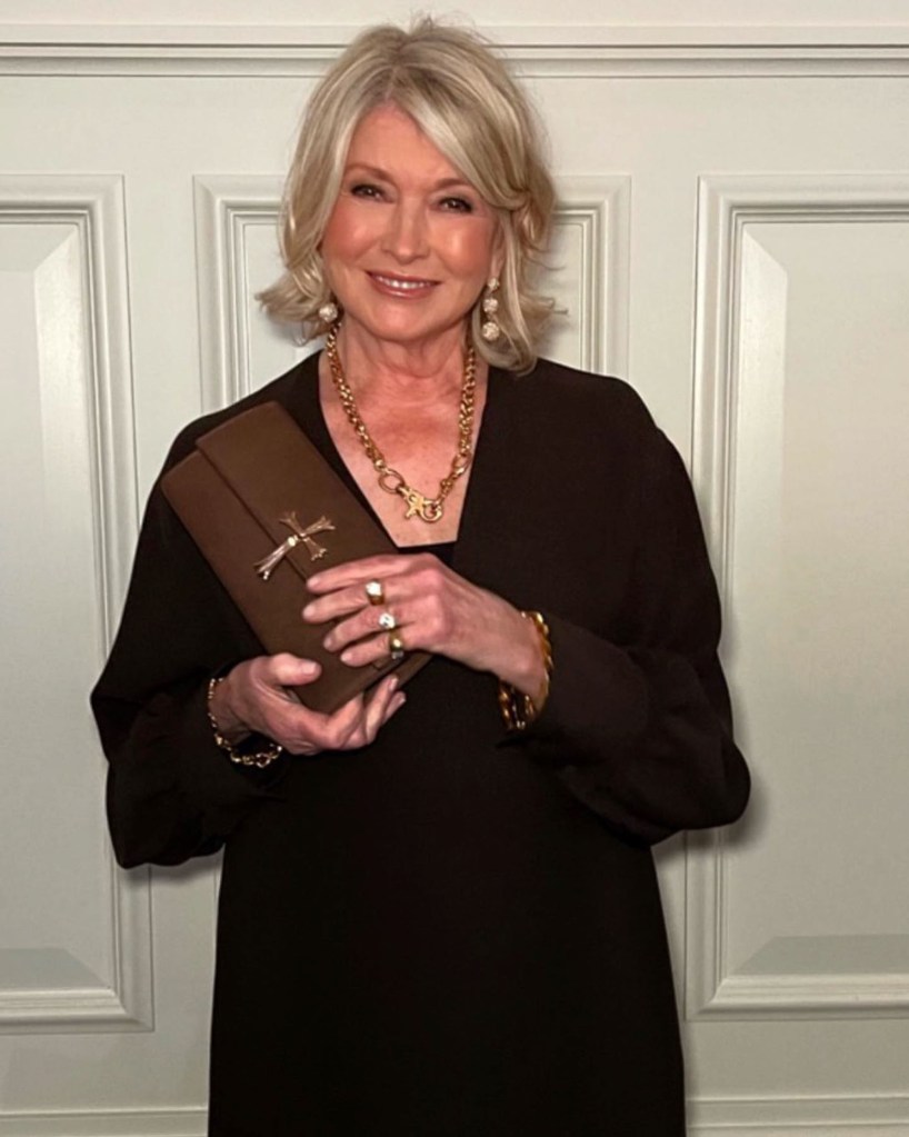Martha Stewart wearing a black look