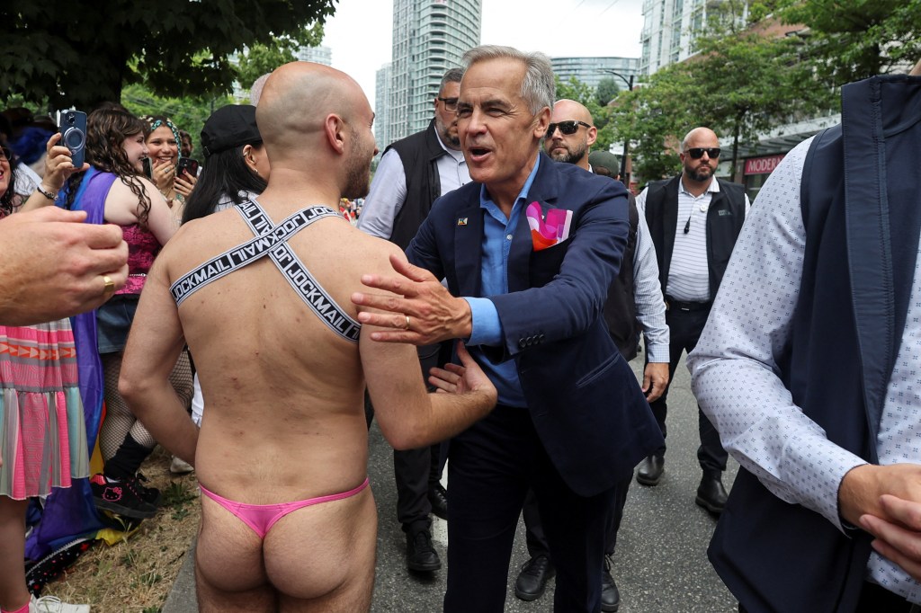 Prime Minister Mark Carney at the Vancouver Pride Parade.
