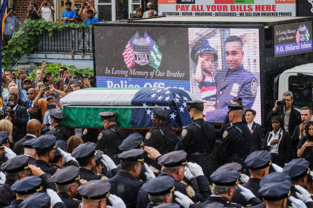 NYPD funeral procession for Officer Didarul Islam.