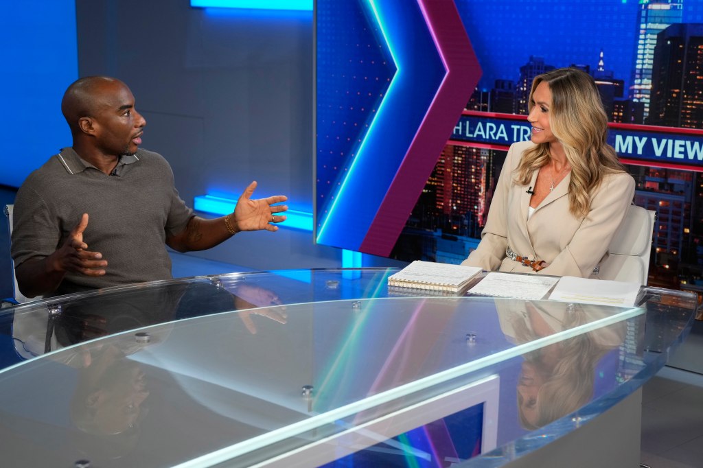 Lara Trump interviewing Charlamagne tha God.