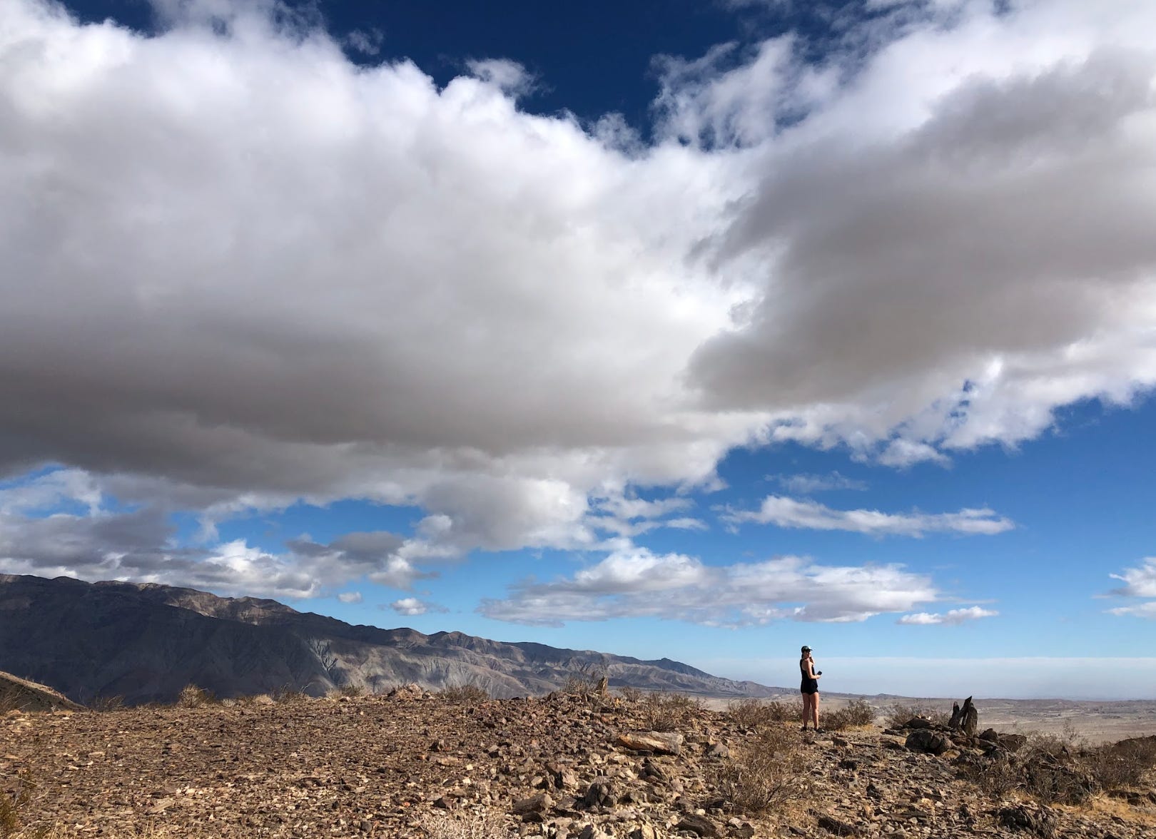 The writer hiking about two hours outside San Diego, California.