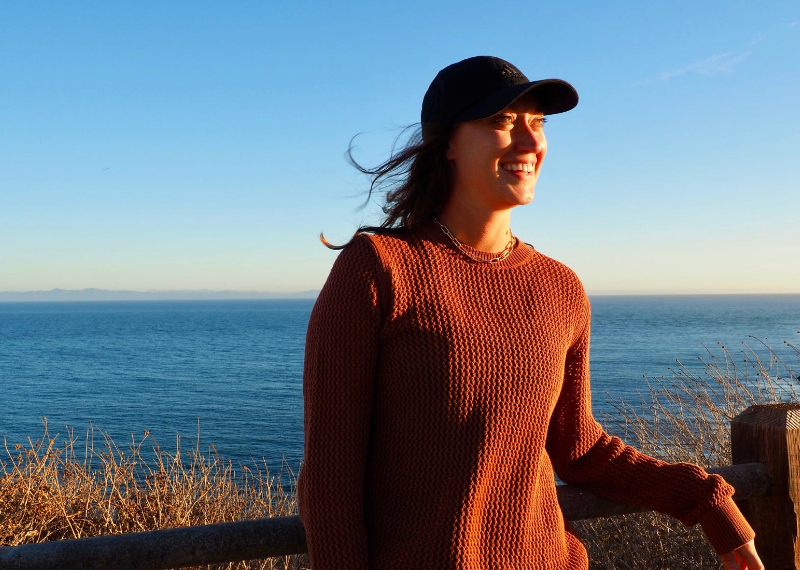 The writer outside in San Diego, California.