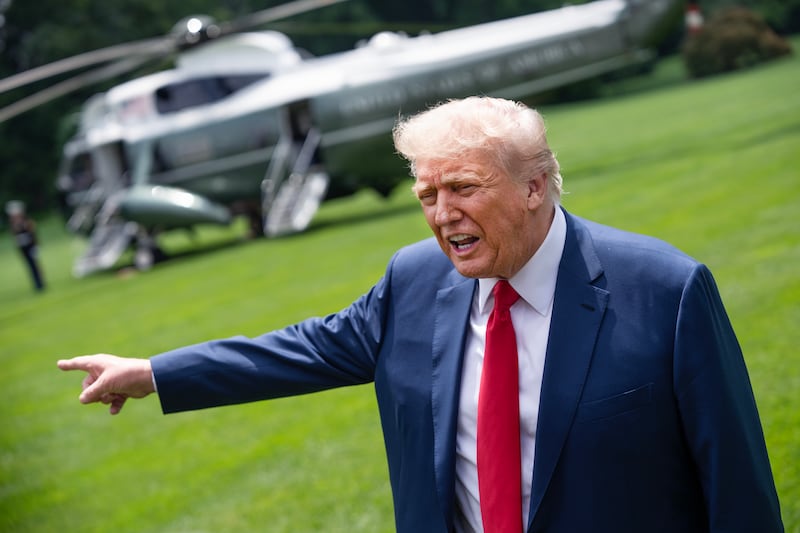 President Donald Trump on the South Lawn of the White House.