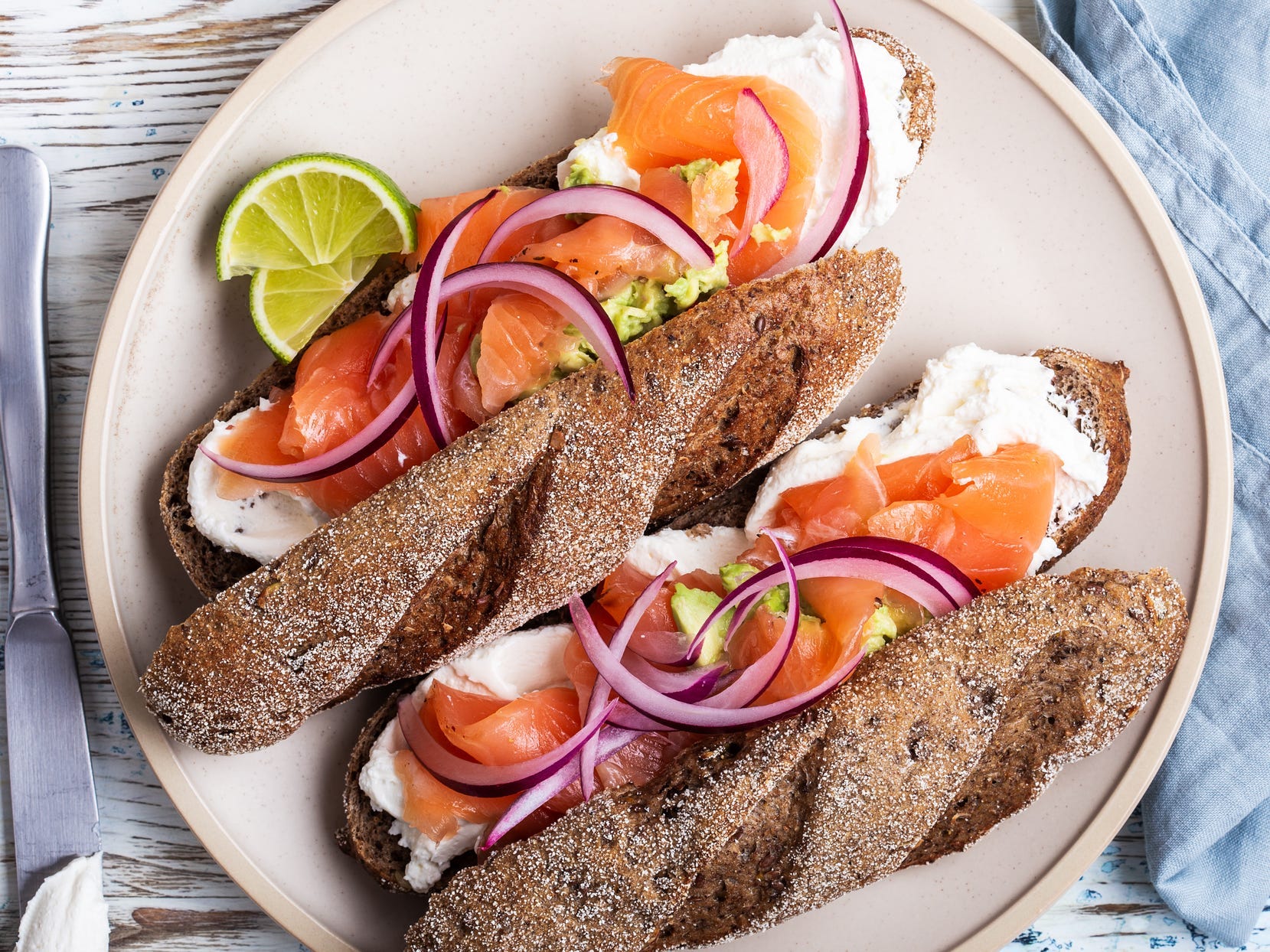 Smoked salmon sandwiches