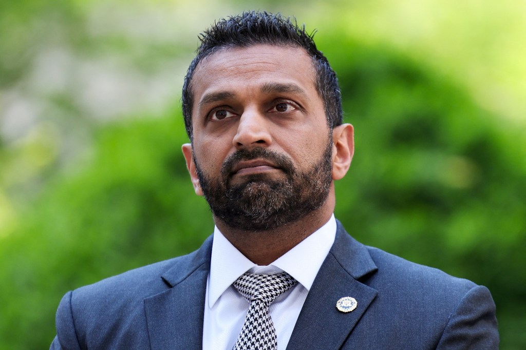 FBI Director Kash Patel at a press conference.