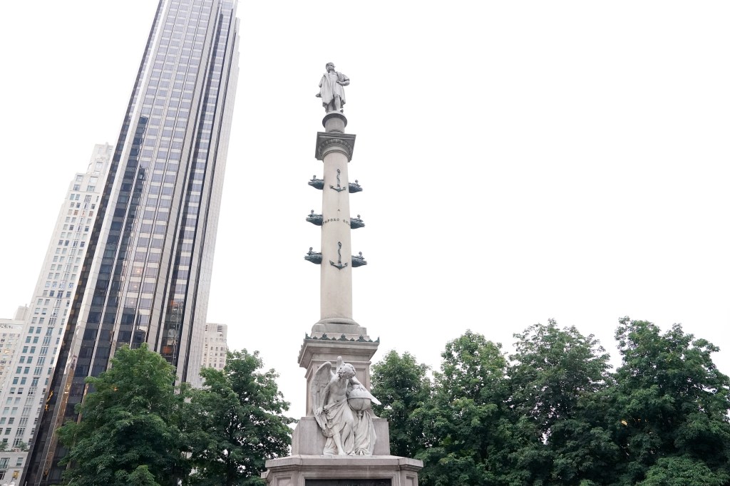 Christopher Columbus statue at Columbus Circle in New York City.