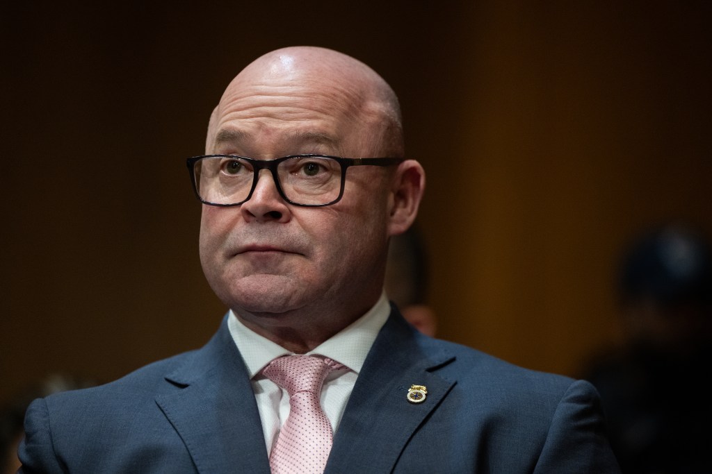 Teamsters President Sean O'Brien attends a Senate confirmation hearing of Labor Secretary nominee Lori Chavez-DeRemer on Feb. 19, 2025.  