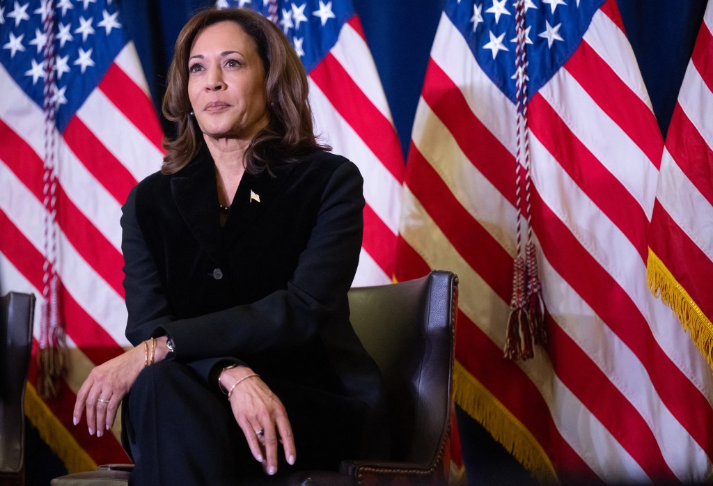 Vice President Kamala Harris attends the Democratic National Committee's Holiday Reception in Washington, DC, on Dec. 15, 2024.