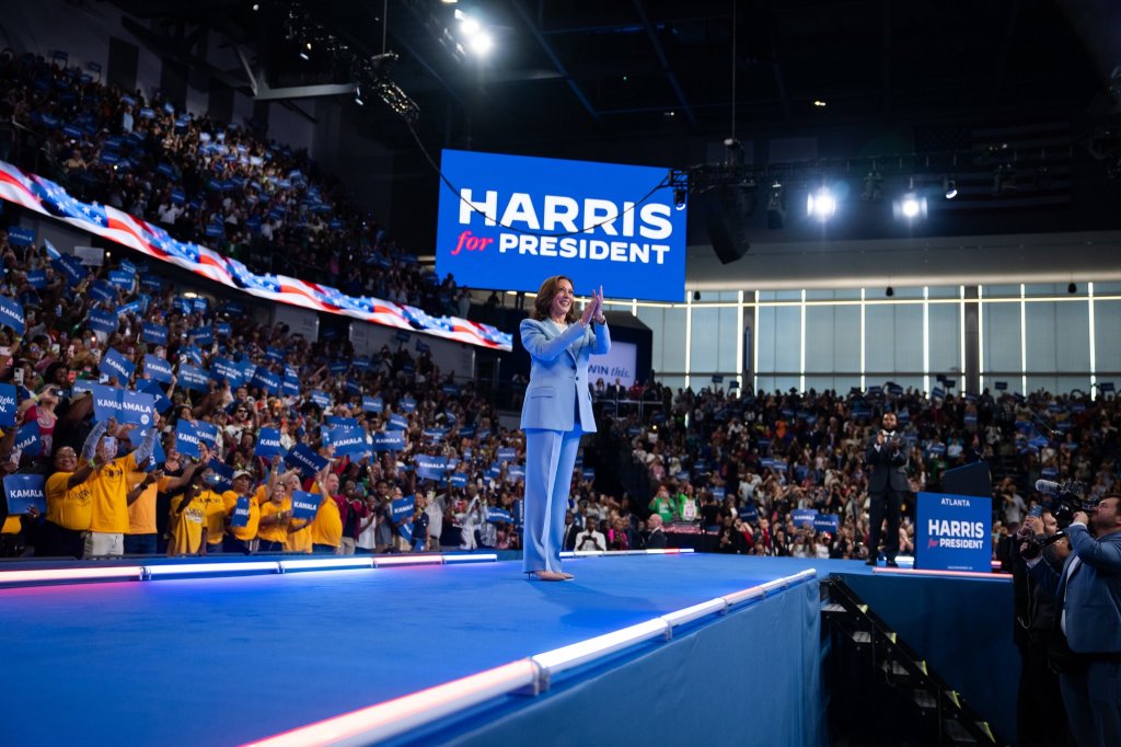 Vice President Kamala Harris at an event for her presidential campaign in 2024.
