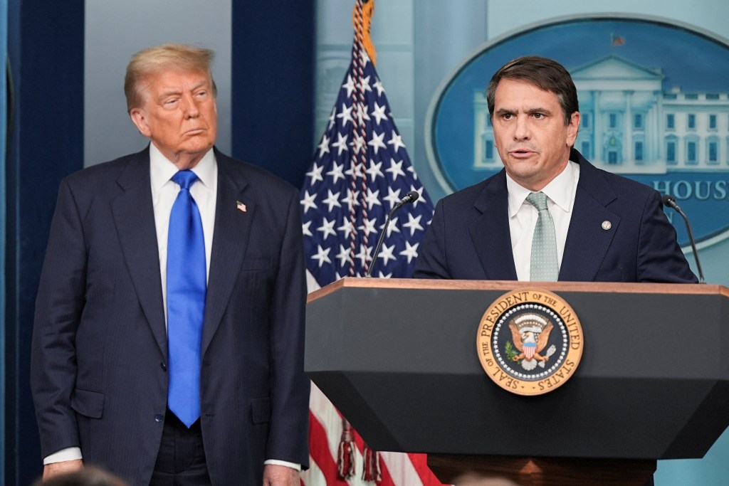 eputy Attorney General Todd Blanche speaks to the media as U.S. President Donald Trump listens, after the U.S. Supreme Court dealt a blow to the power of federal judges by restricting their ability to grant broad legal relief in cases as the justices acted in a legal fight over President Donald Trump's bid to limit birthright citizenship, in the Press Briefing Room at the White House in Washington D.C., June 27, 2025.