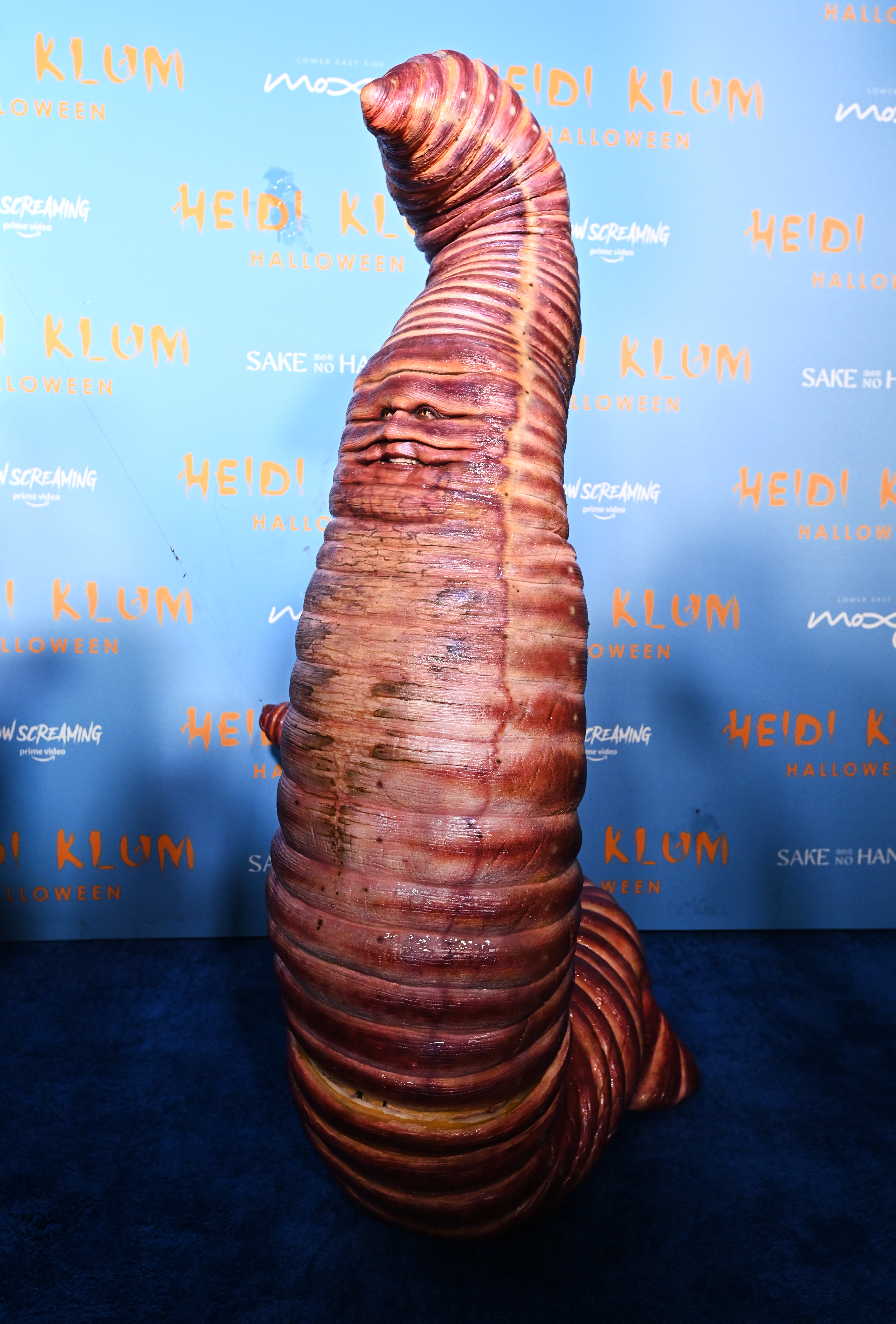 Heidi Klum dressed as a worm on Halloween 2022