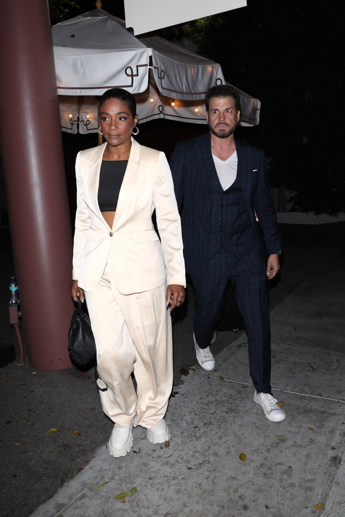 Comedian Tiffany Haddish is seen leaving the Chateau Marmont Hotel after attending a party in Los Angeles.