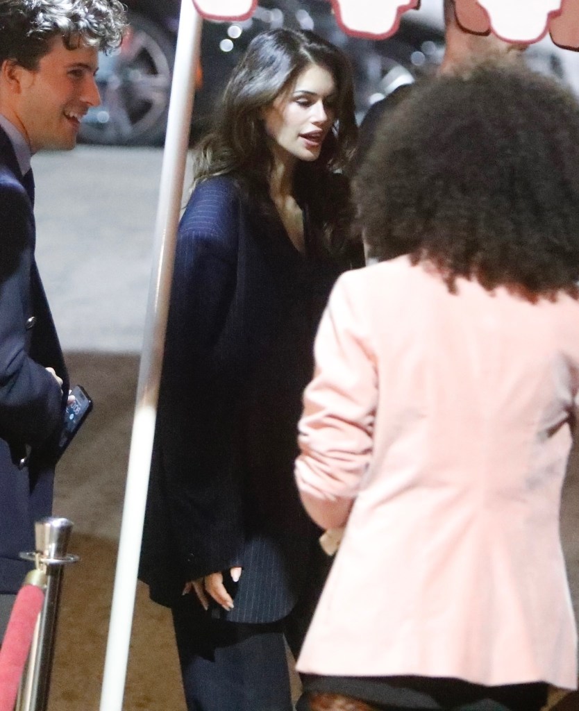Kaia Gerber is seen at Cara Delevingne's birthday bash.