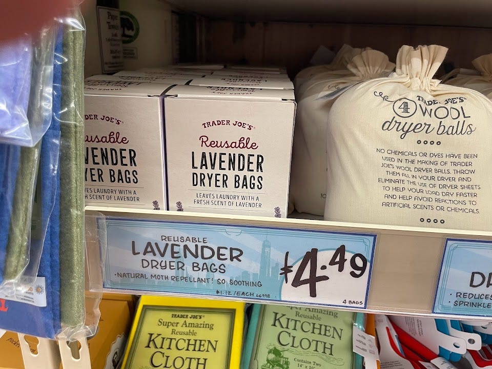I keep these lavender drying bags in my apartment at all times.