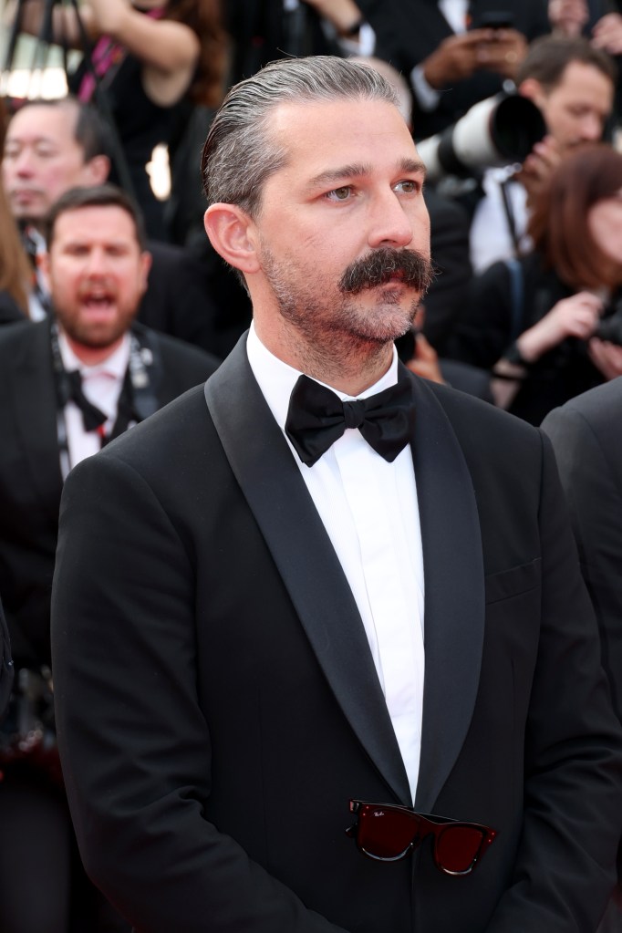 Shia LaBeouf in a tuxedo at Cannes in May 2025.