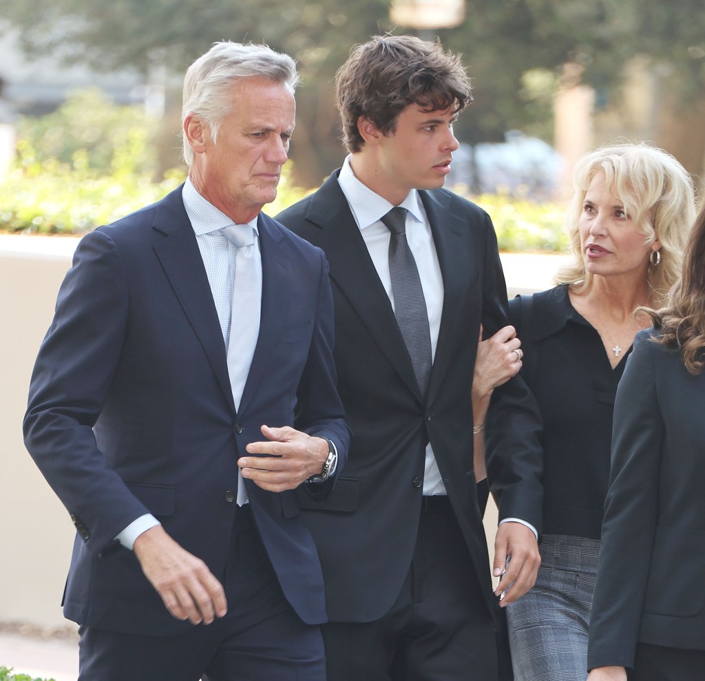 Frazer Bohm and his family at Los Angeles Superior Court.