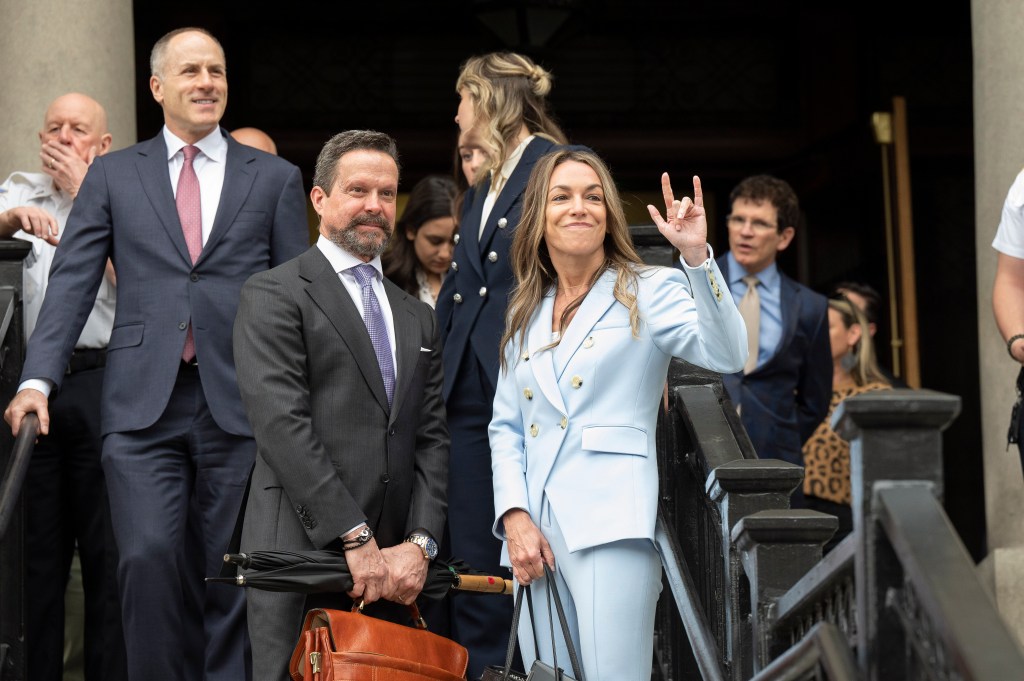 Karen Read and her legal team arriving at court.