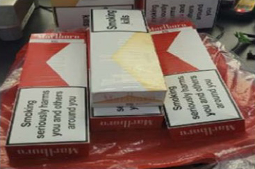 Marlboro cigarette cartons confiscated from a US embassy staffer.