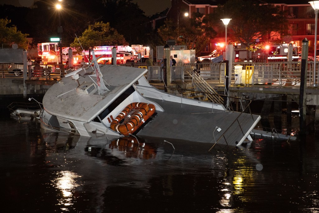 The vessel capsized with 11 people onboard.