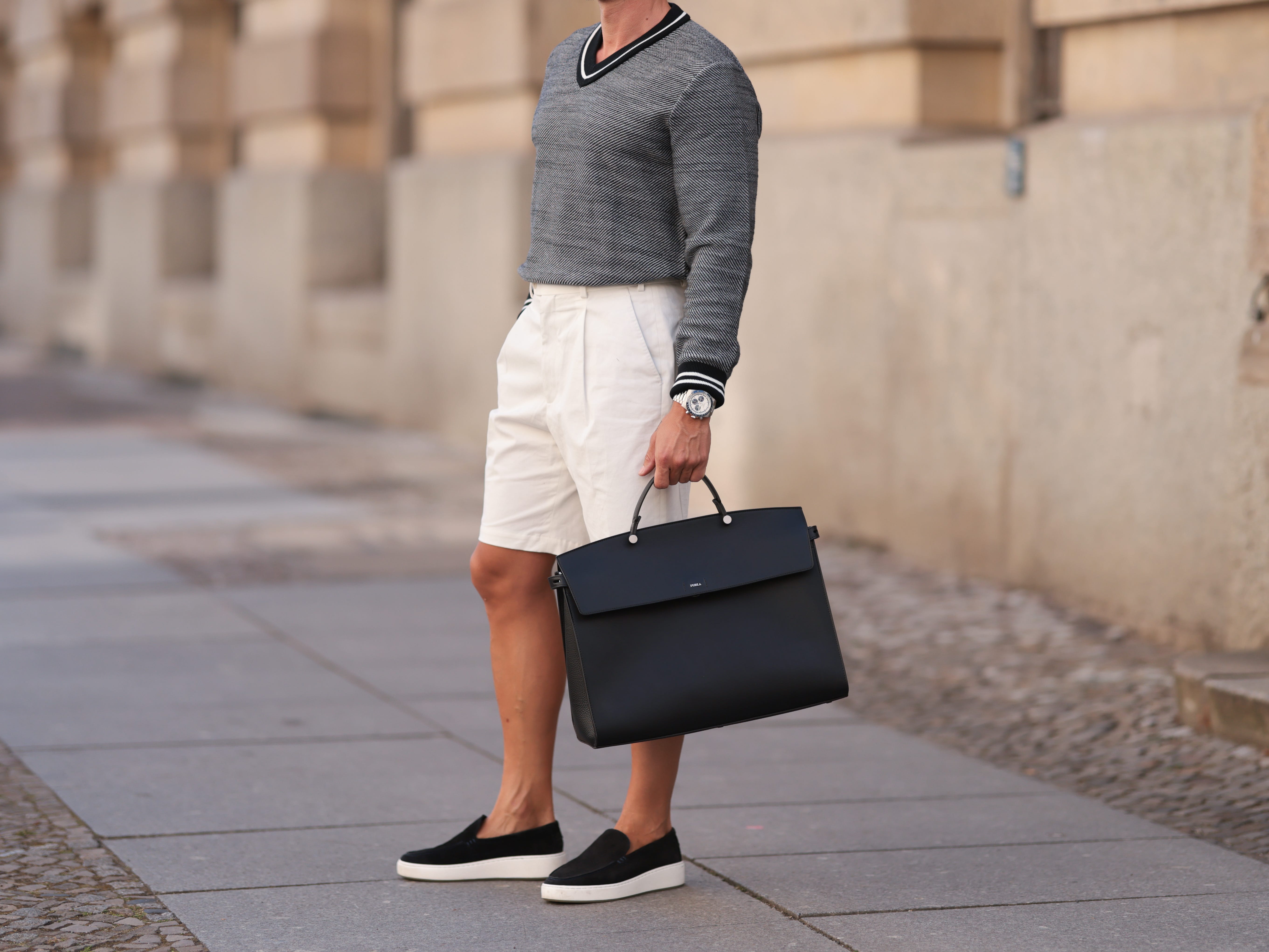 man wearing tailored shorts