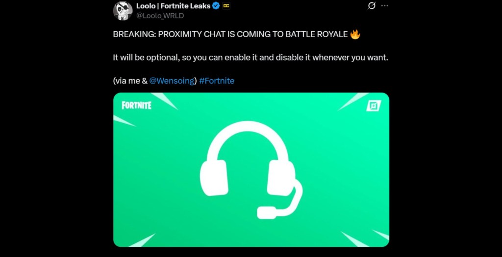 Fortnite Proximity Chat Announced
