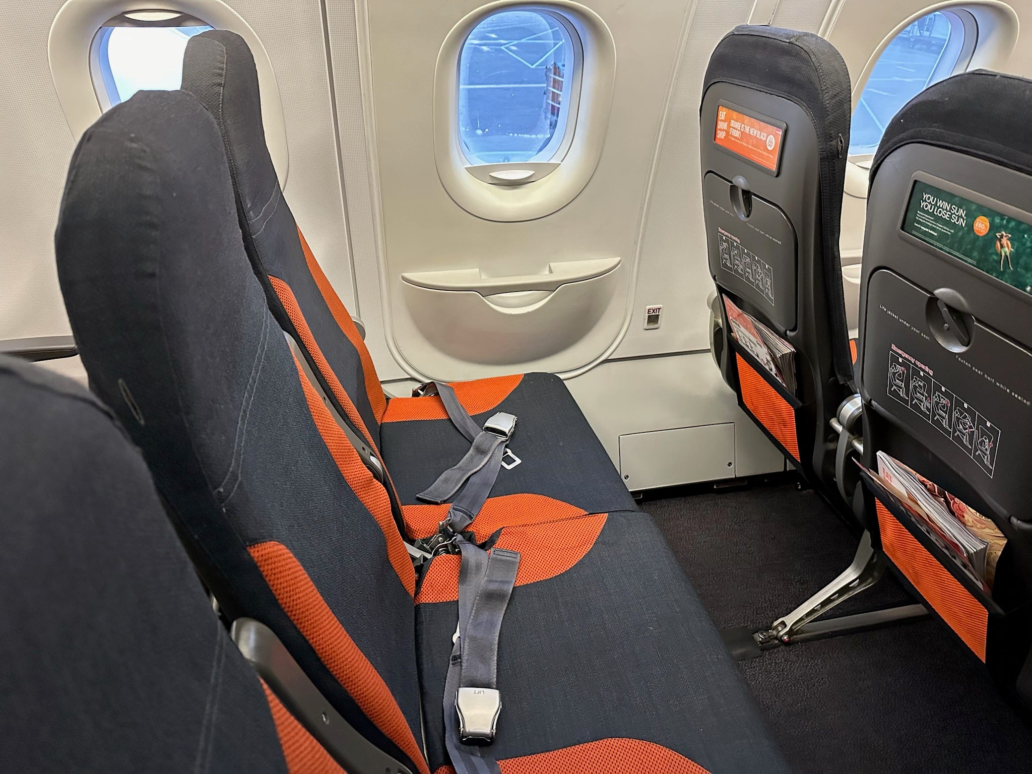 easyJet seats with orange edges