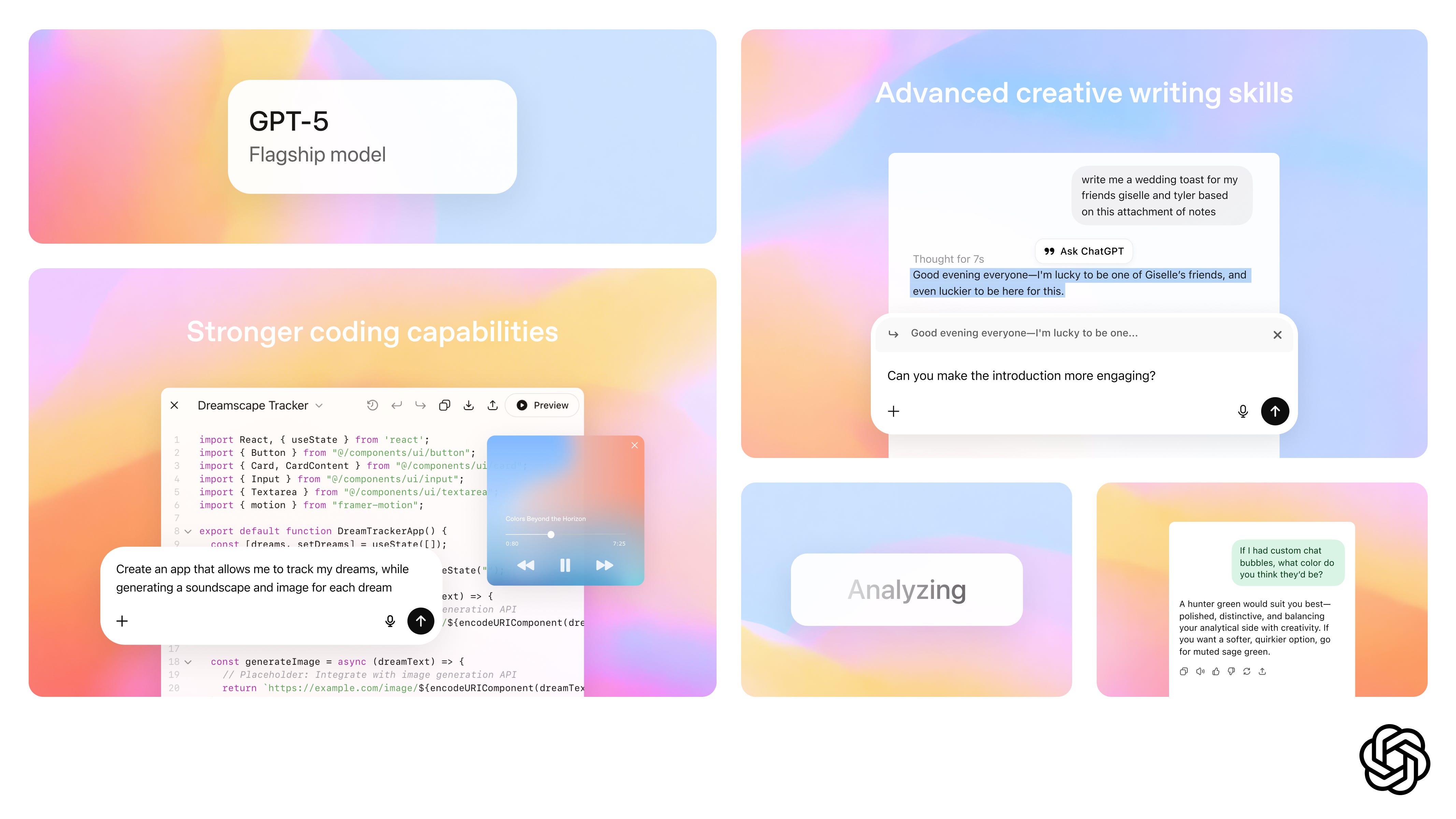 Screenshots of OpenAI's GPT-5.