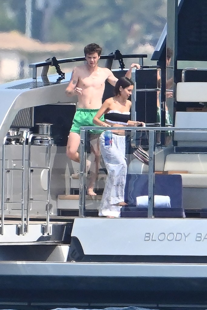 David and Victoria Beckham continued their vacation aboard the yacht Bloody Bay off the coast of Saint-Tropez with their son Cruz and his partner Jackie Apostel. 