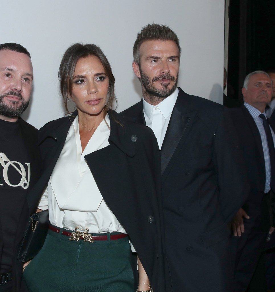 Victoria Beckham and David Beckham pose after the Dior Homme Menswear Fall/Winter 2020-2021 show as part of Paris Fashion Week on January 17, 2020 in Paris, France. 