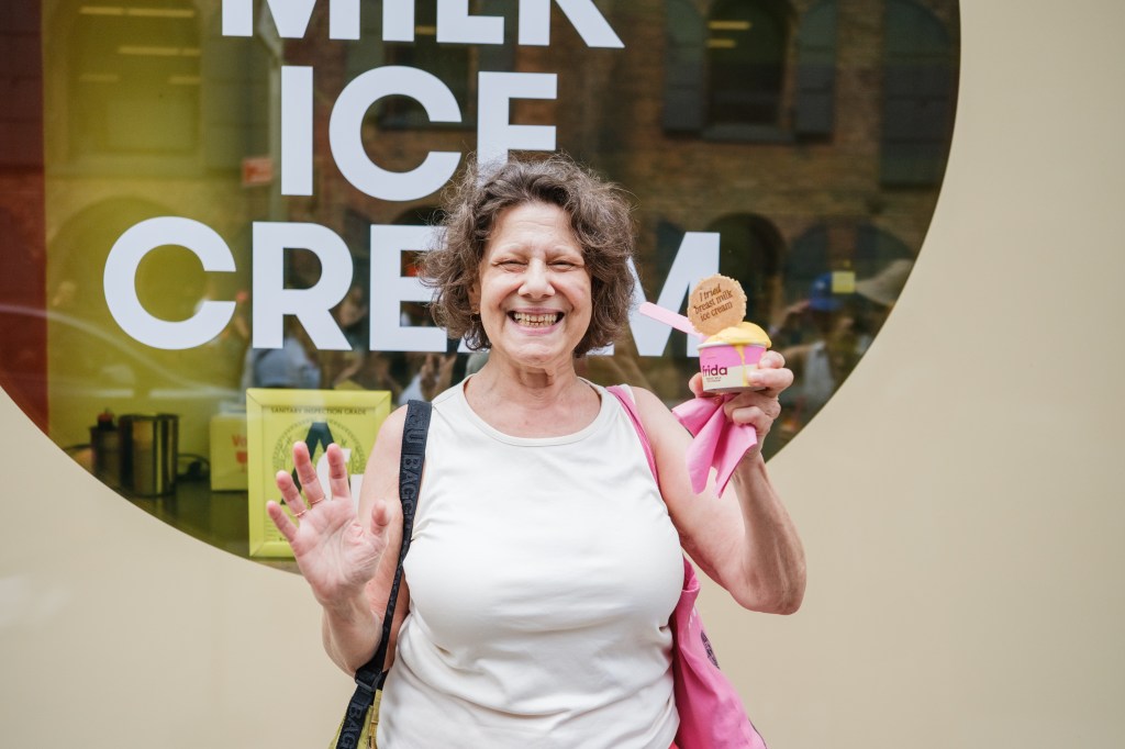 Dale W with her ice cream.