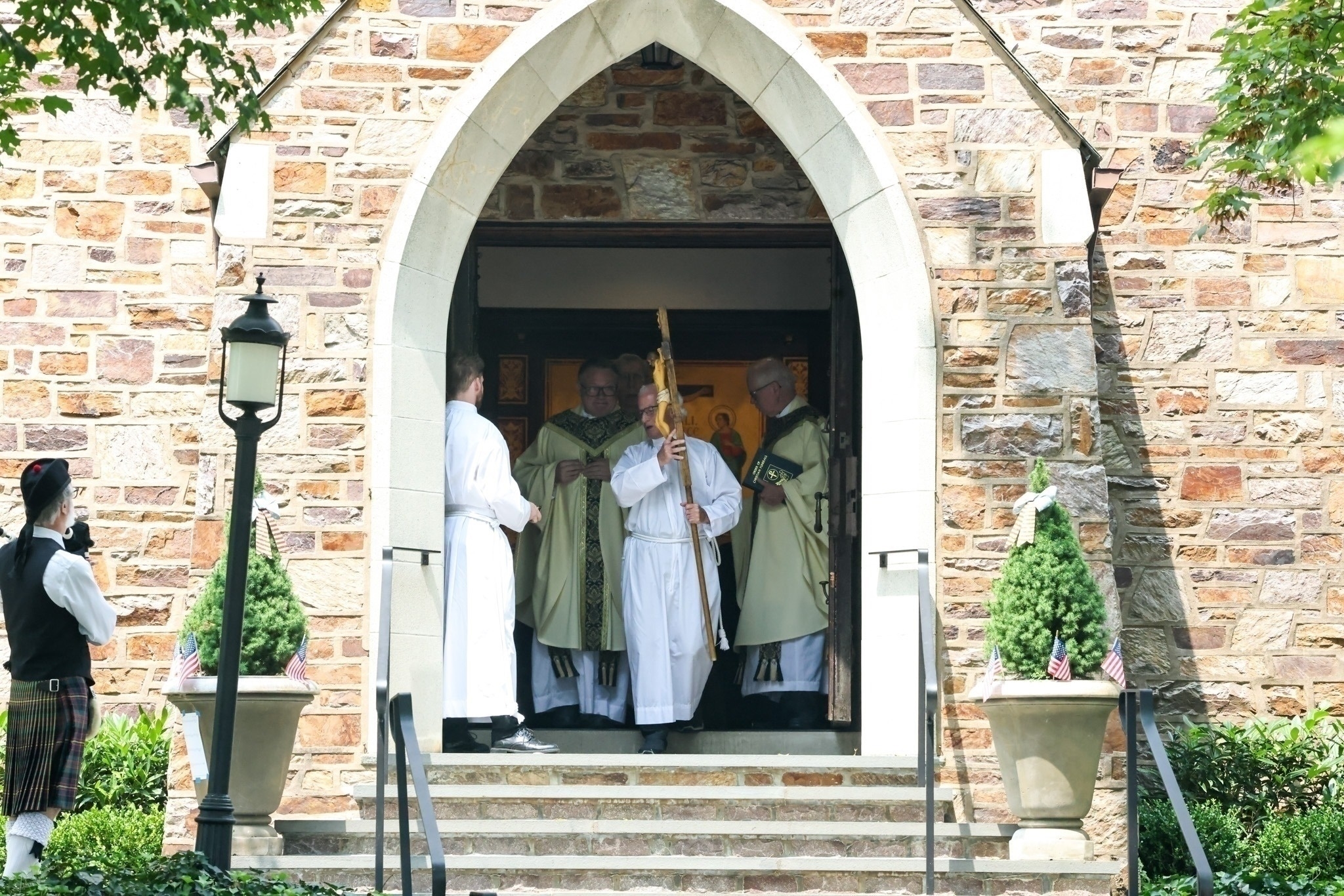 The funeral of Maureen Maguire at a Catholic church. 