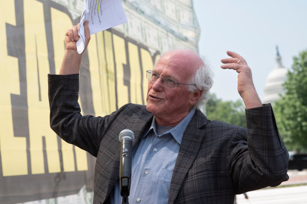 Ben Cohen speaking at a news conference.