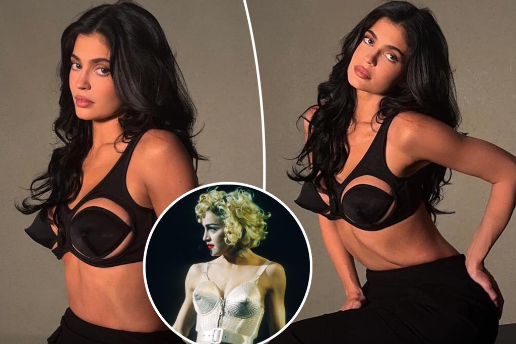 Kylie Jenner makes like Madonna in cutout cone bra: ‘I look major’