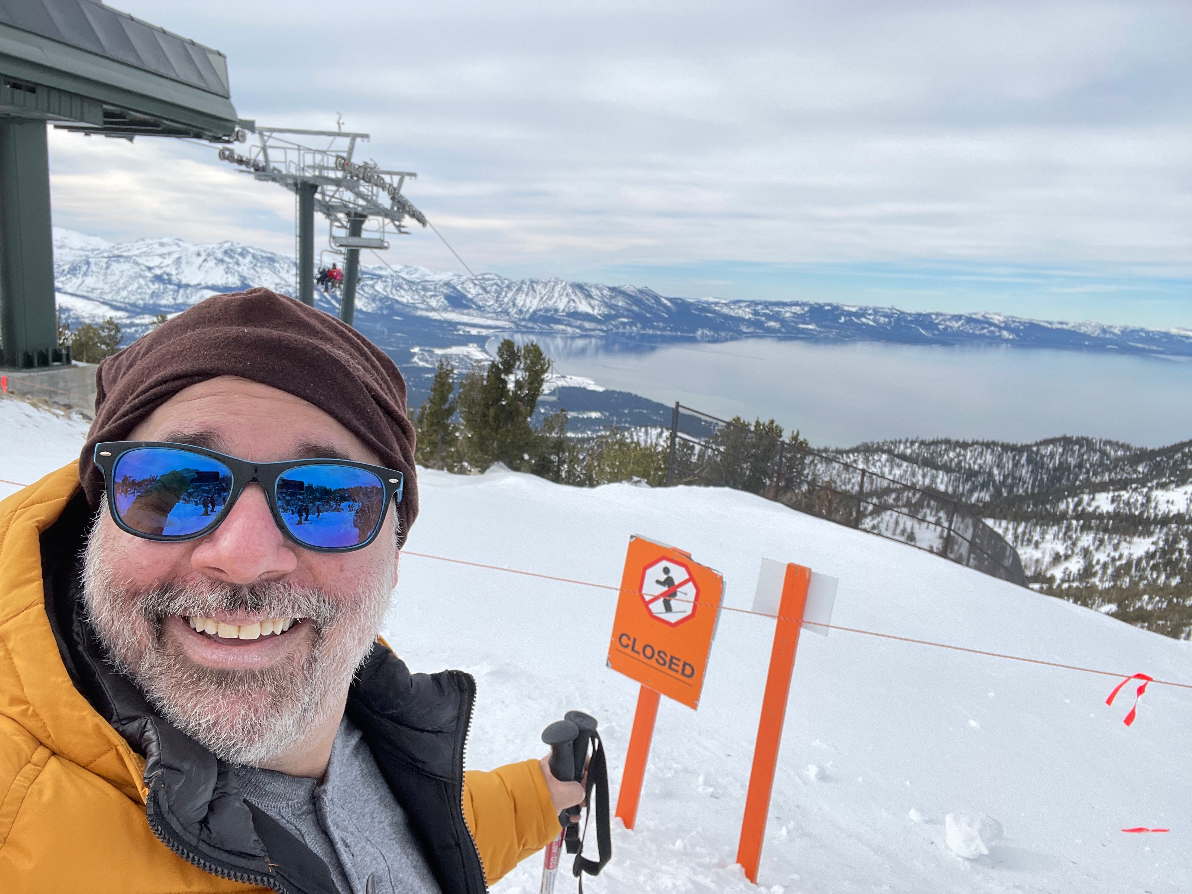 Ryan Cole skiing
