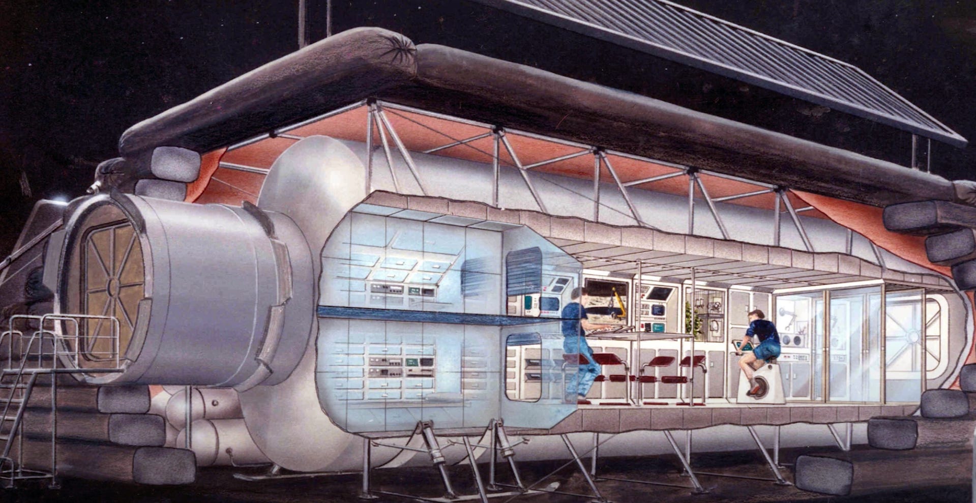 illustartion of an underground moon base