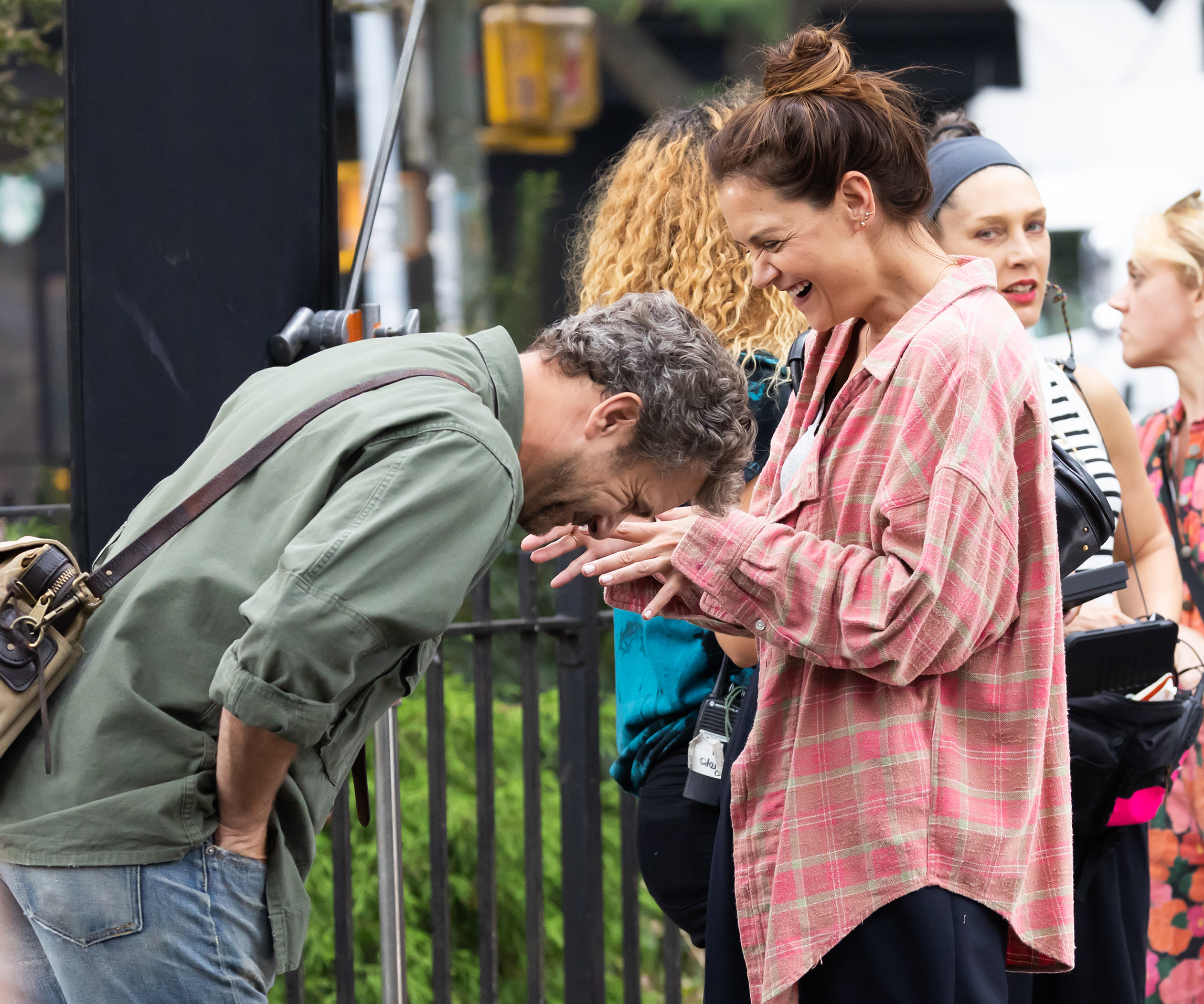 Joshua Jackson and Katie Holmes in NYC in August 2025