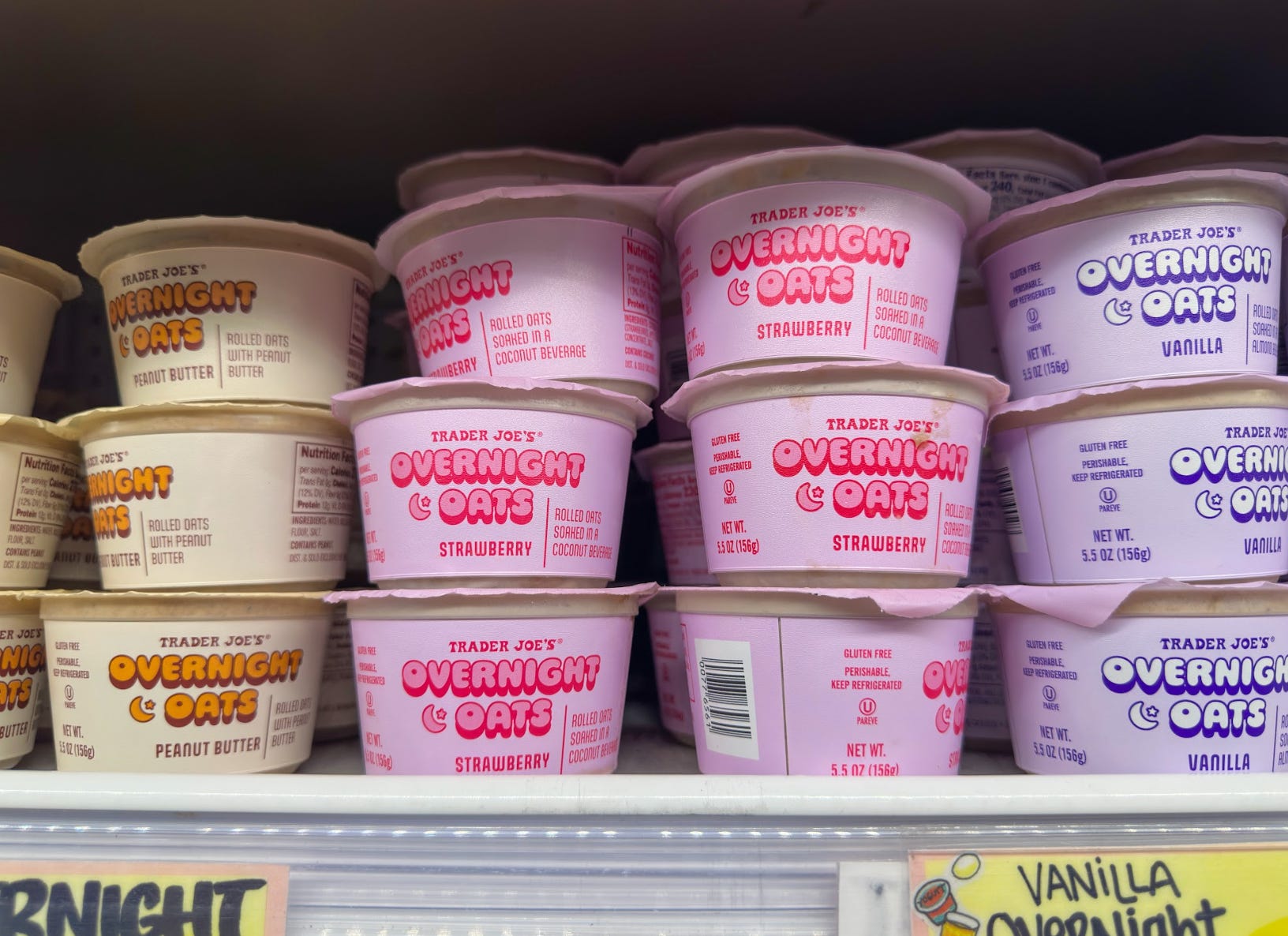 Trader Joe's Overnight Oats in multiple flavors.