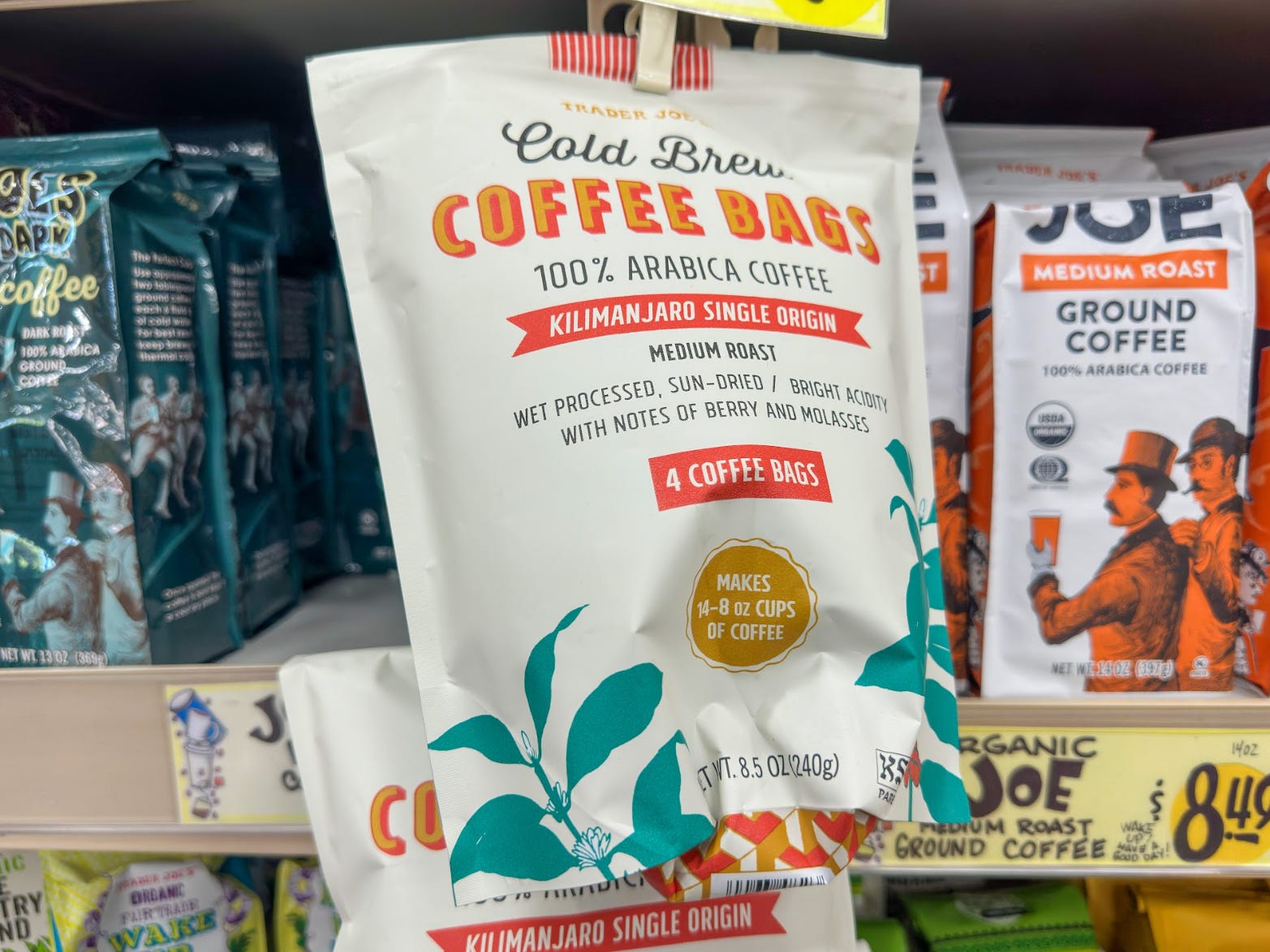Cold brew coffee bags from Trader Joe's.
