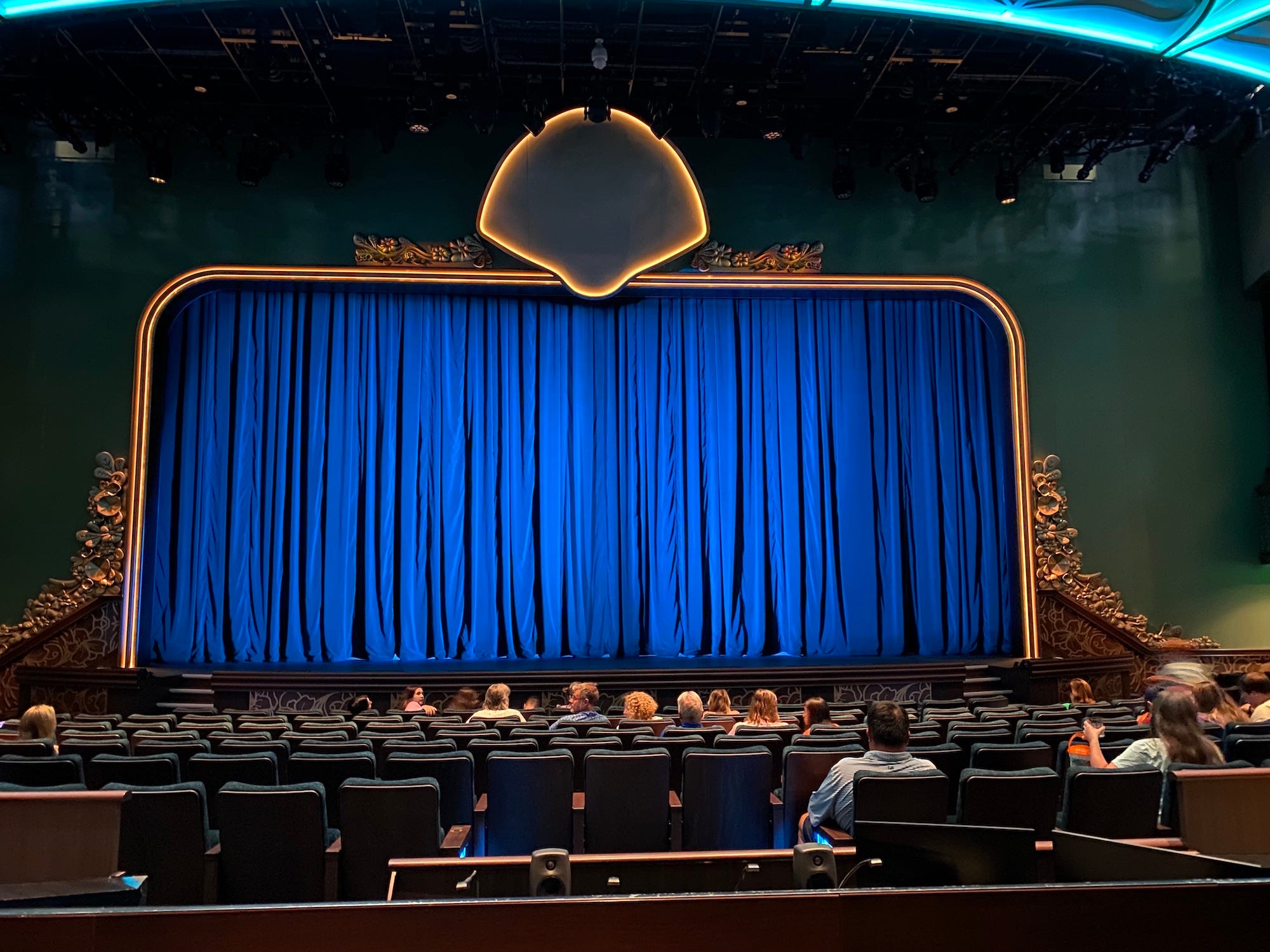 The Walt Disney theater inside the Disney Wish cruise ship.
