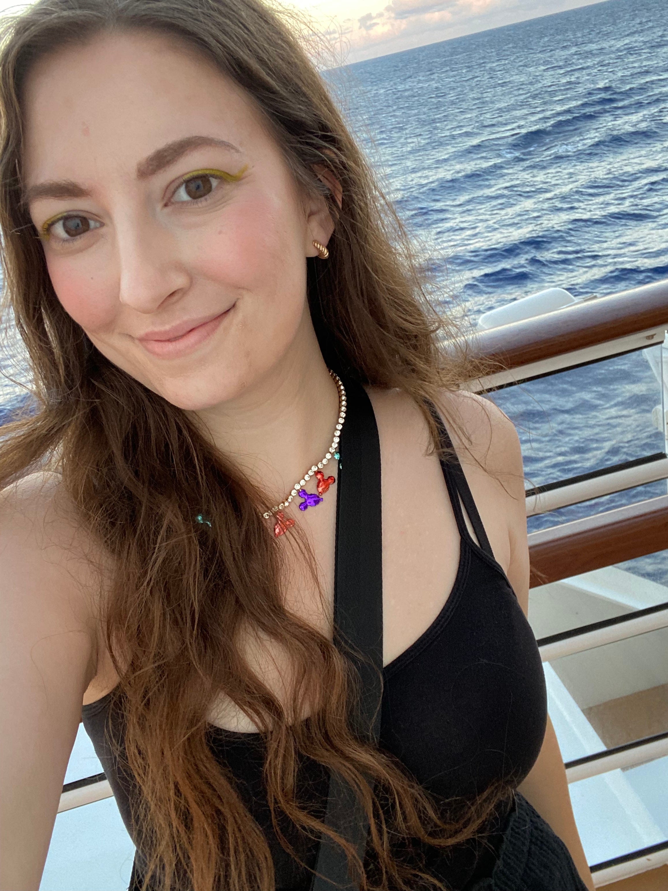 Reporter Amanda Krause on the Disney Wish cruise ship.