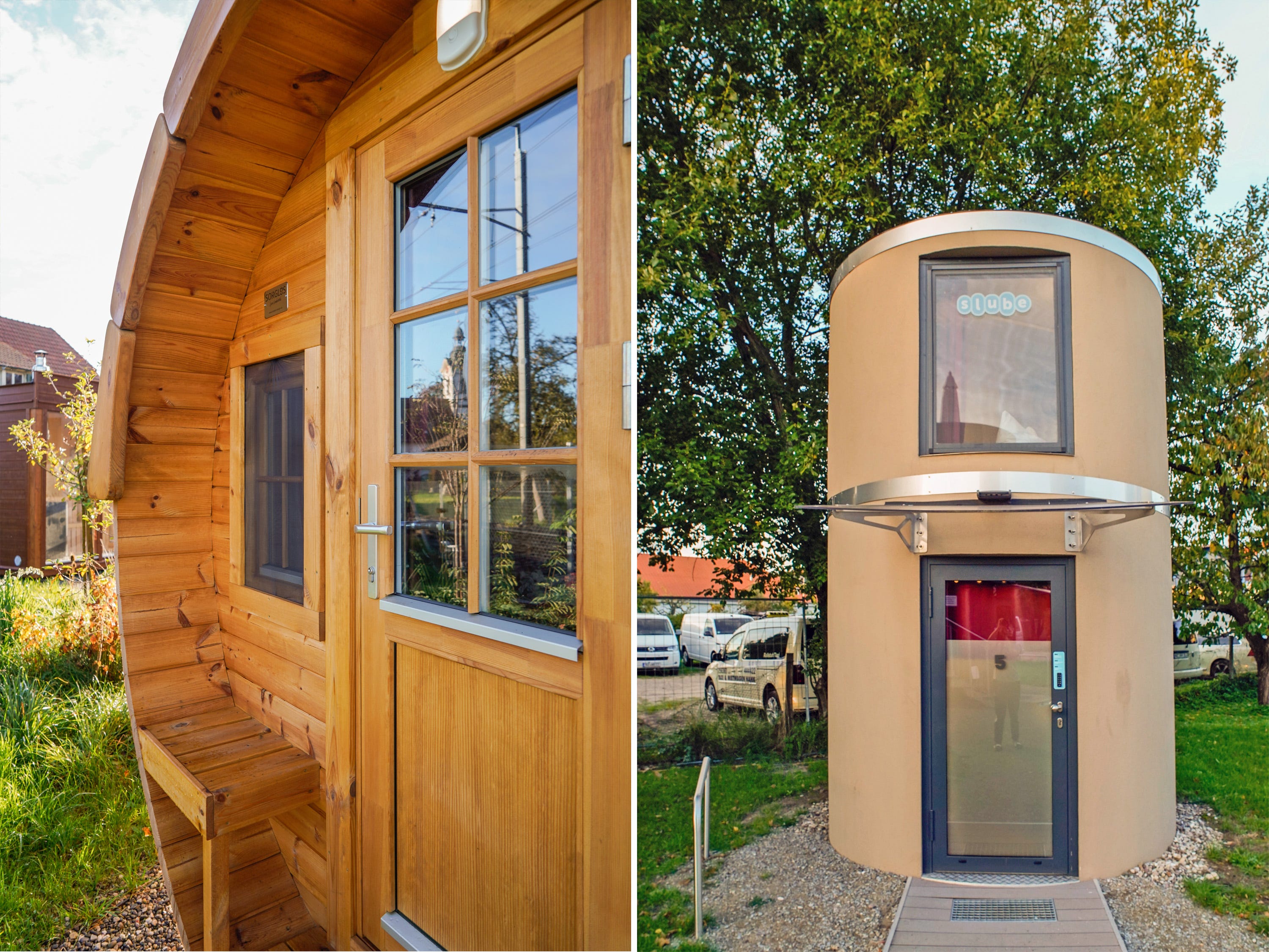A composite image of the author's Airbnbs in Switzerland and Germany