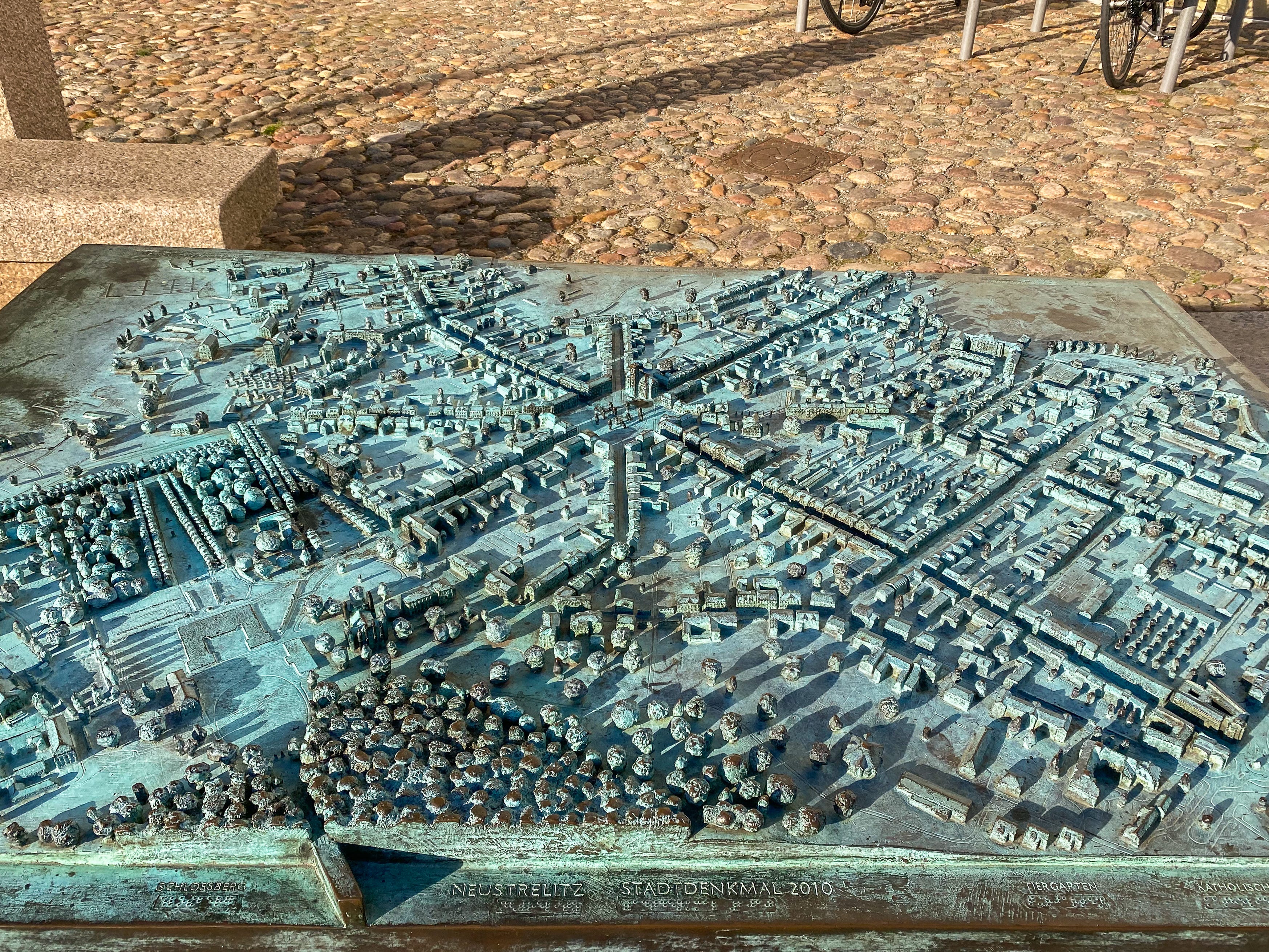 A 3D map of Neustrelitz, Germany found in the town square